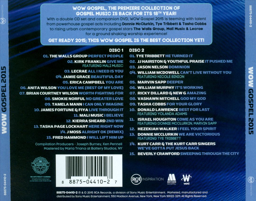 Wow: Gospel 2015: The Year's 30 Top Gospel Artists And Songs cover art