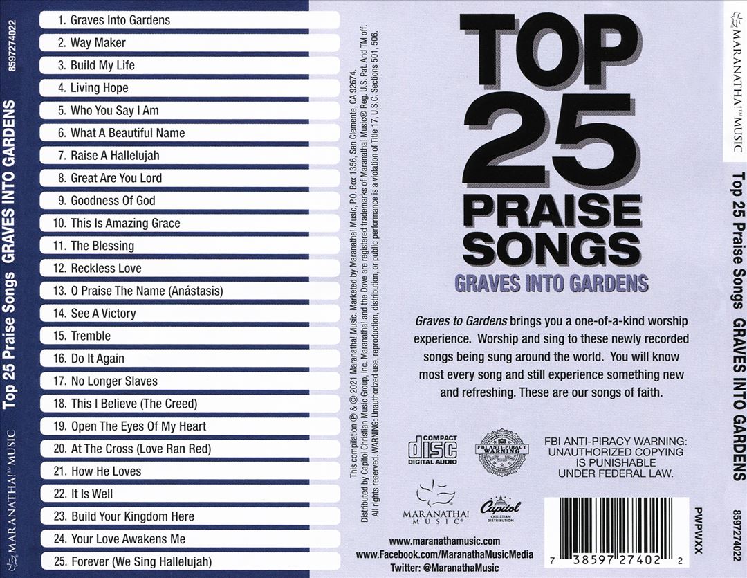 Top 25 Praise Songs: Graves Into Gardens cover art