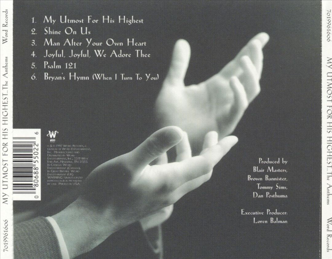 My Utmost for the Highest: Anthems cover art