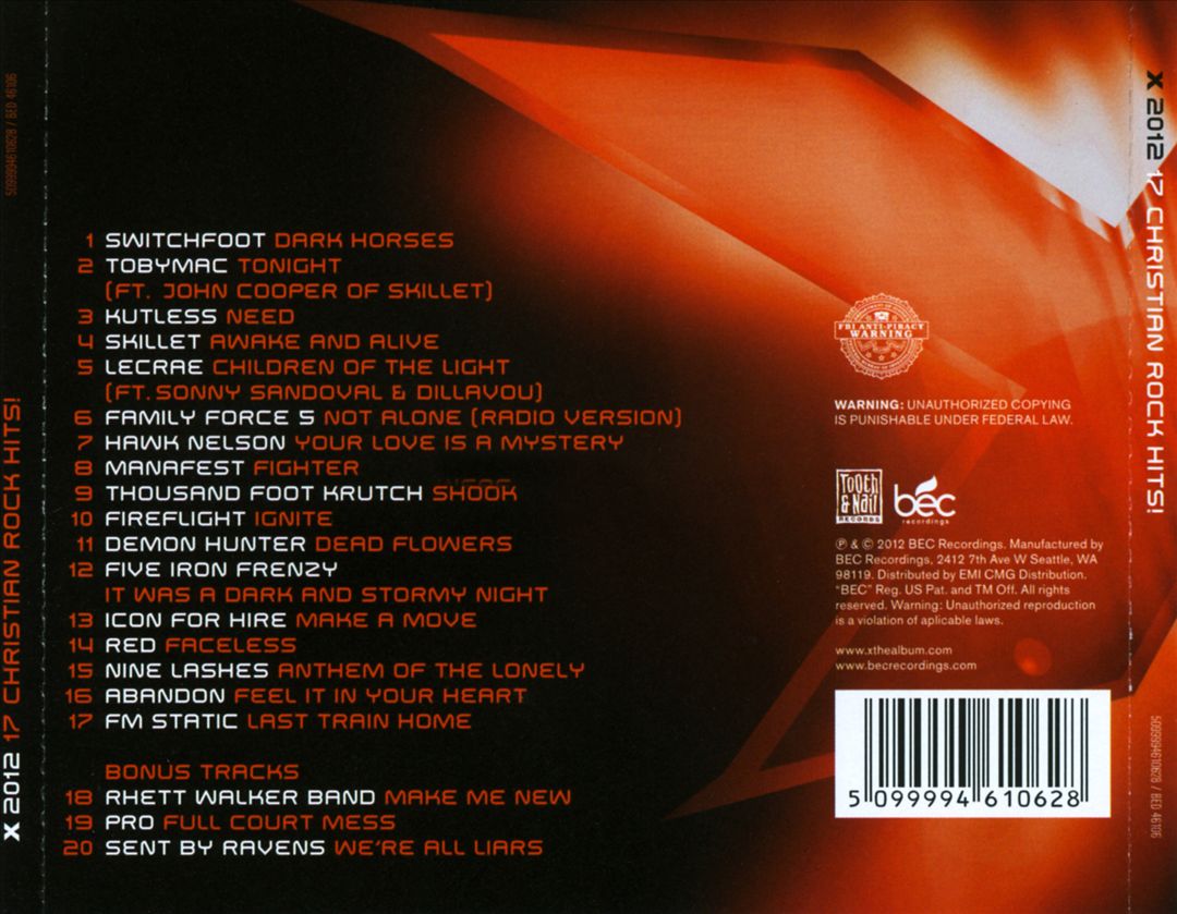 X 2012: Christian Rock Hits cover art
