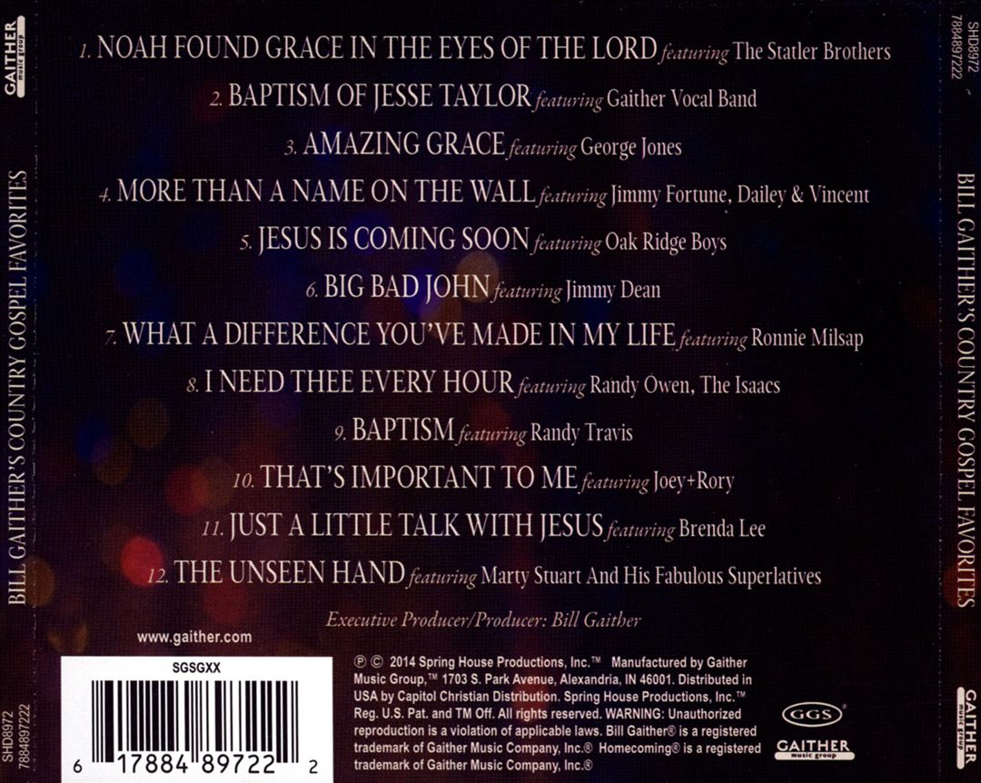 Bill Gaither's Country Gospel Favorites cover art