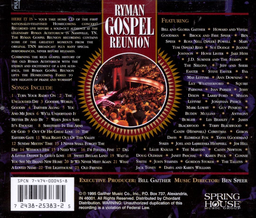 Ryman Gospel Reunion cover art