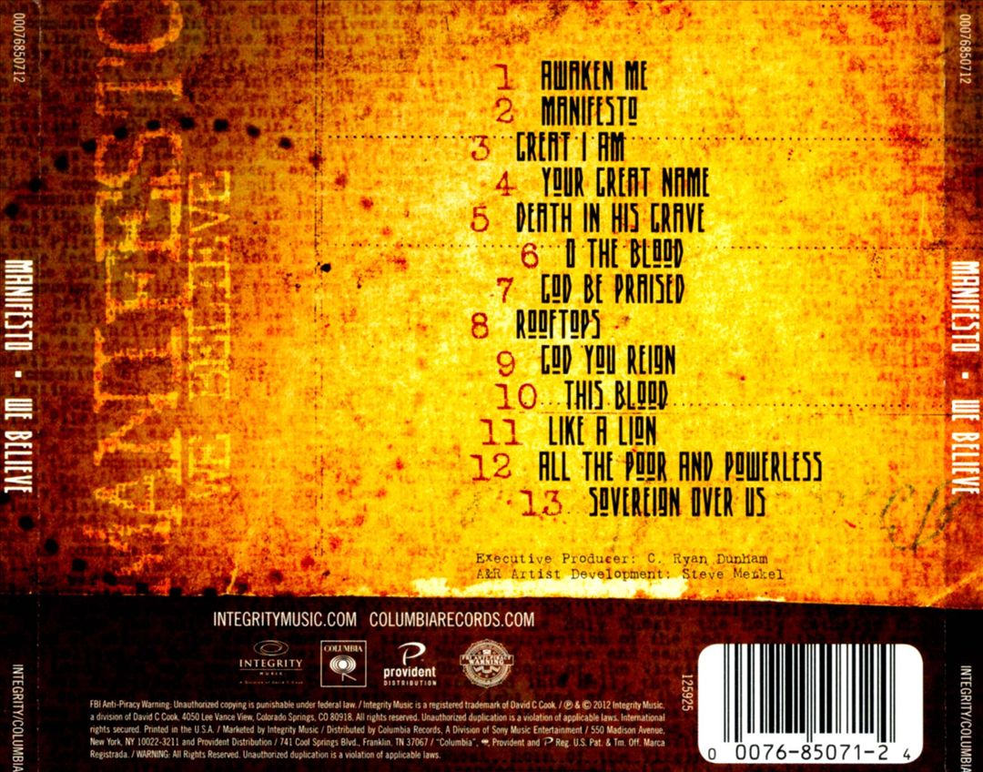Manifesto: We Believe cover art