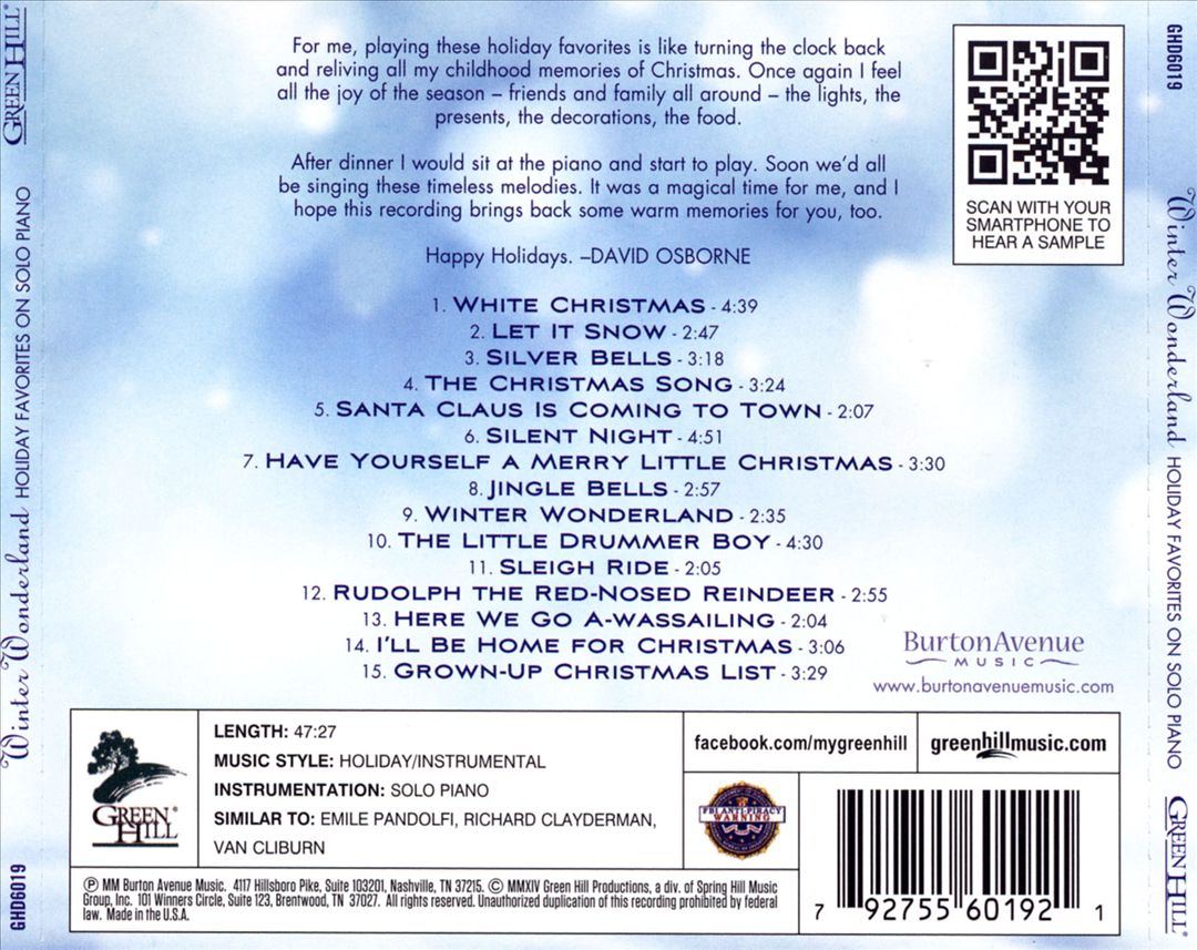 Winter Wonderland: Holiday Favorites on Solo Piano cover art