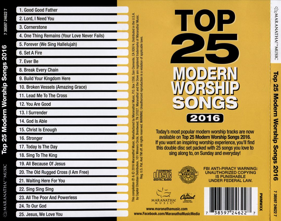 Top 25 Modern Worship Songs 2016 cover art