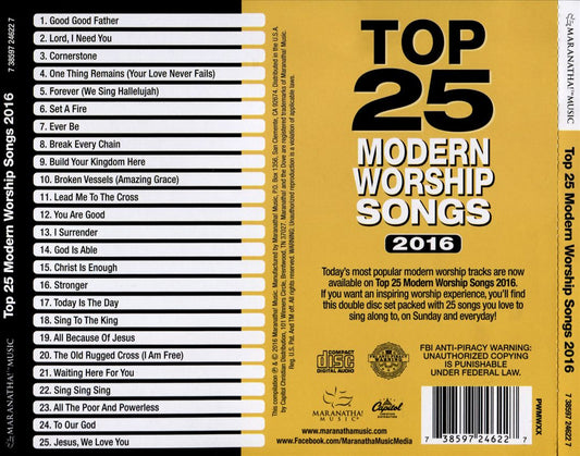 Top 25 Modern Worship Songs 2016 cover art