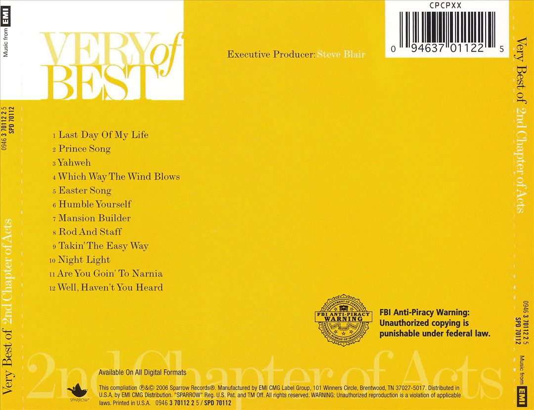 Very Best of 2nd Chapter of Acts cover art