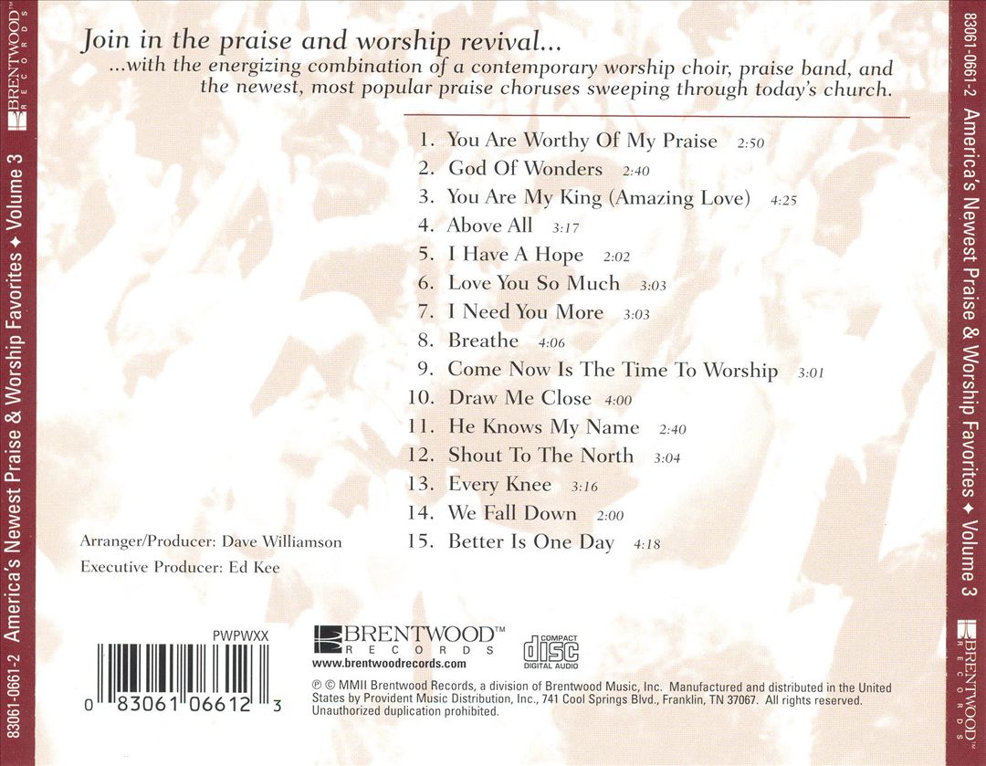 America's Newest Praise and Worship Favorites, Vol. 3 cover art
