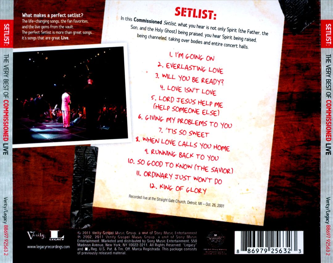 Setlist: The Very Best of Commissioned Live cover art