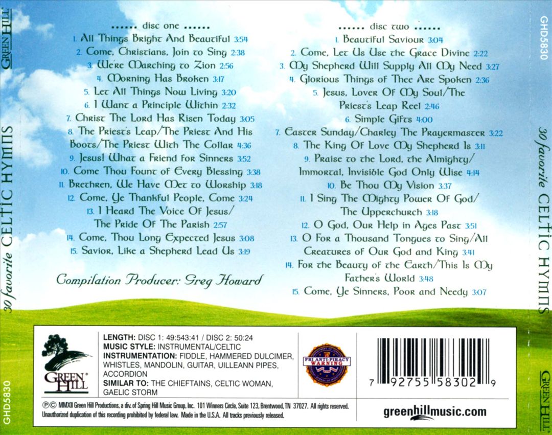 30 Favorite Celtic Hymns: 30 Hymns Featuring Traditional Irish Instruments cover art