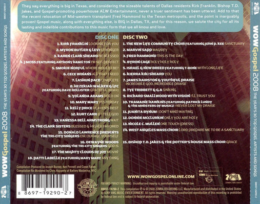 WOW Gospel 2008 cover art