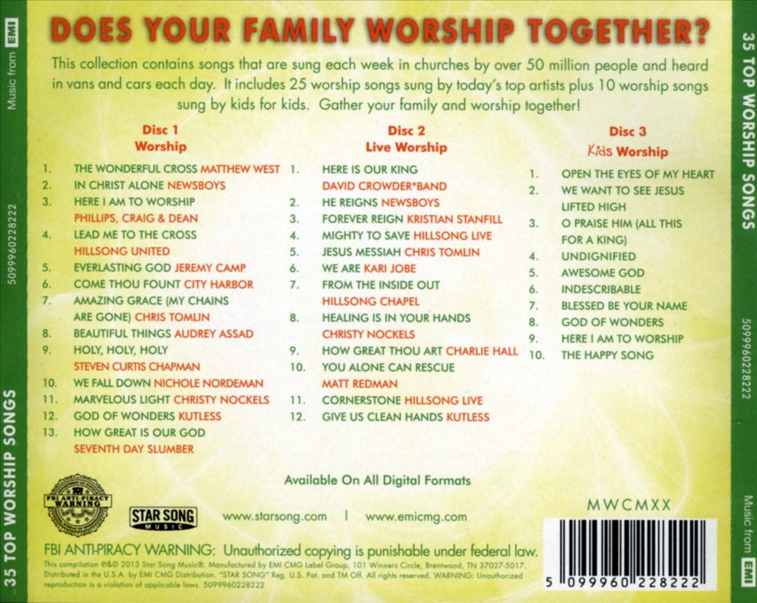 Worship for Your Family: 35 Top Worship Songs cover art