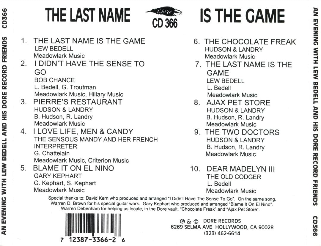 Last Name Is the Game cover art