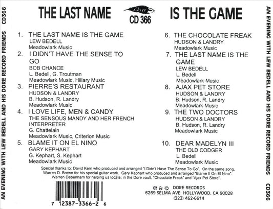 Last Name Is the Game cover art