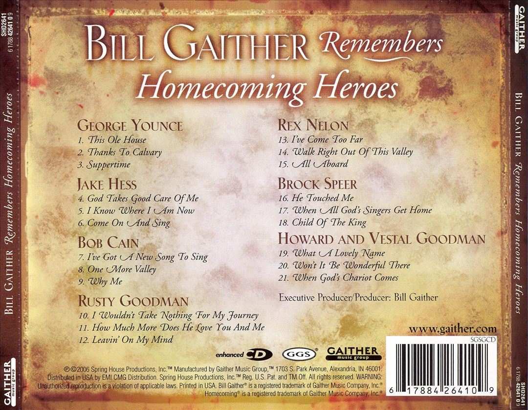 Bill Gaither Remembers Homecoming Heroes cover art