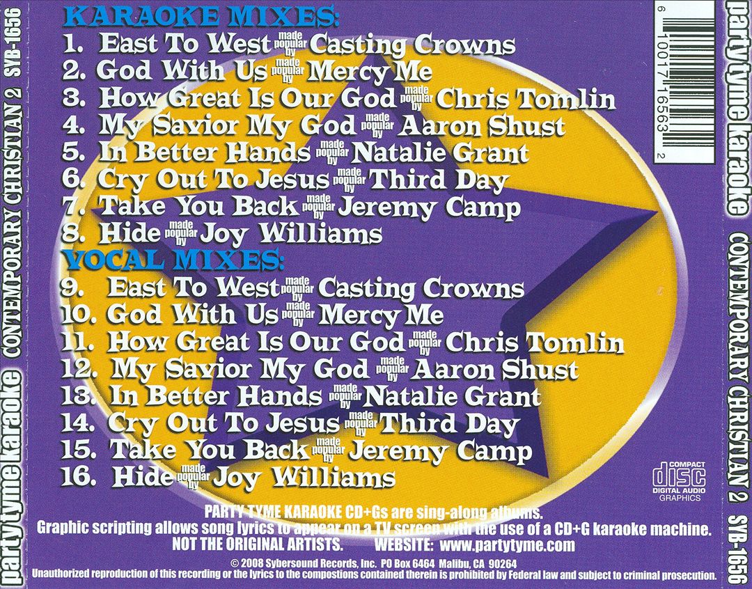 Party Tyme Karaoke: Contemporary Christian, Vol. 2 [8+8 Song CD] cover art