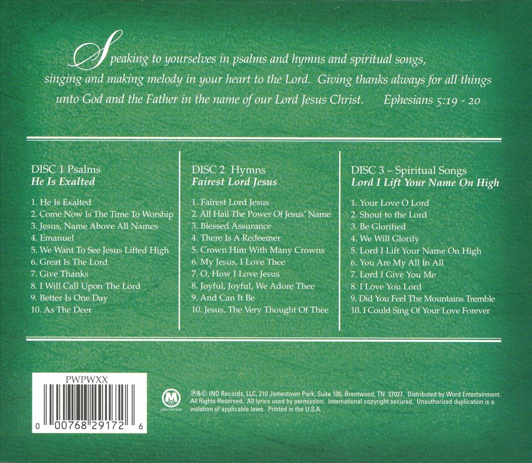 Psalms, Hymns and Spiritual Songs cover art
