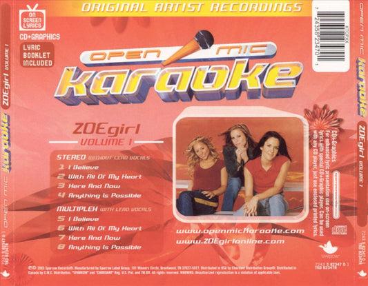 Open Mic Karaoke: ZOEgirl, Vol. 1 cover art