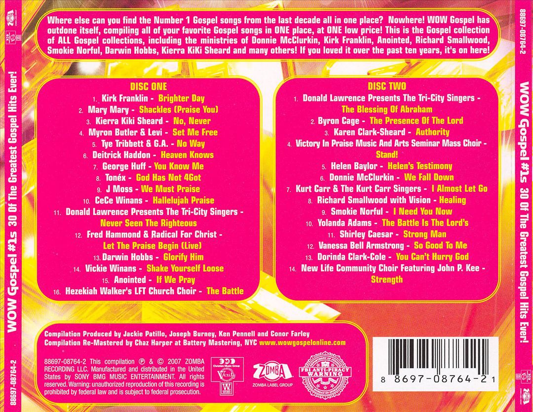Wow Gospel #1s: 30 Of The Greatest Gospel Hits Ever! cover art