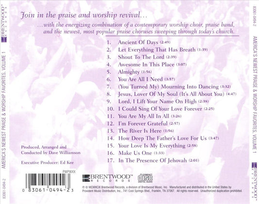 America's Newest Praise and Worship Favorites, Vol. 1 cover art