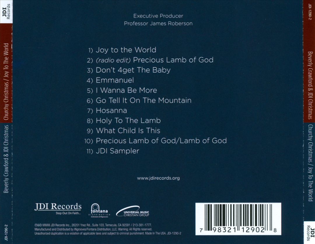 Beverly Crawford & JDI Christmas: Churchy Christmas/Joy to the World cover art