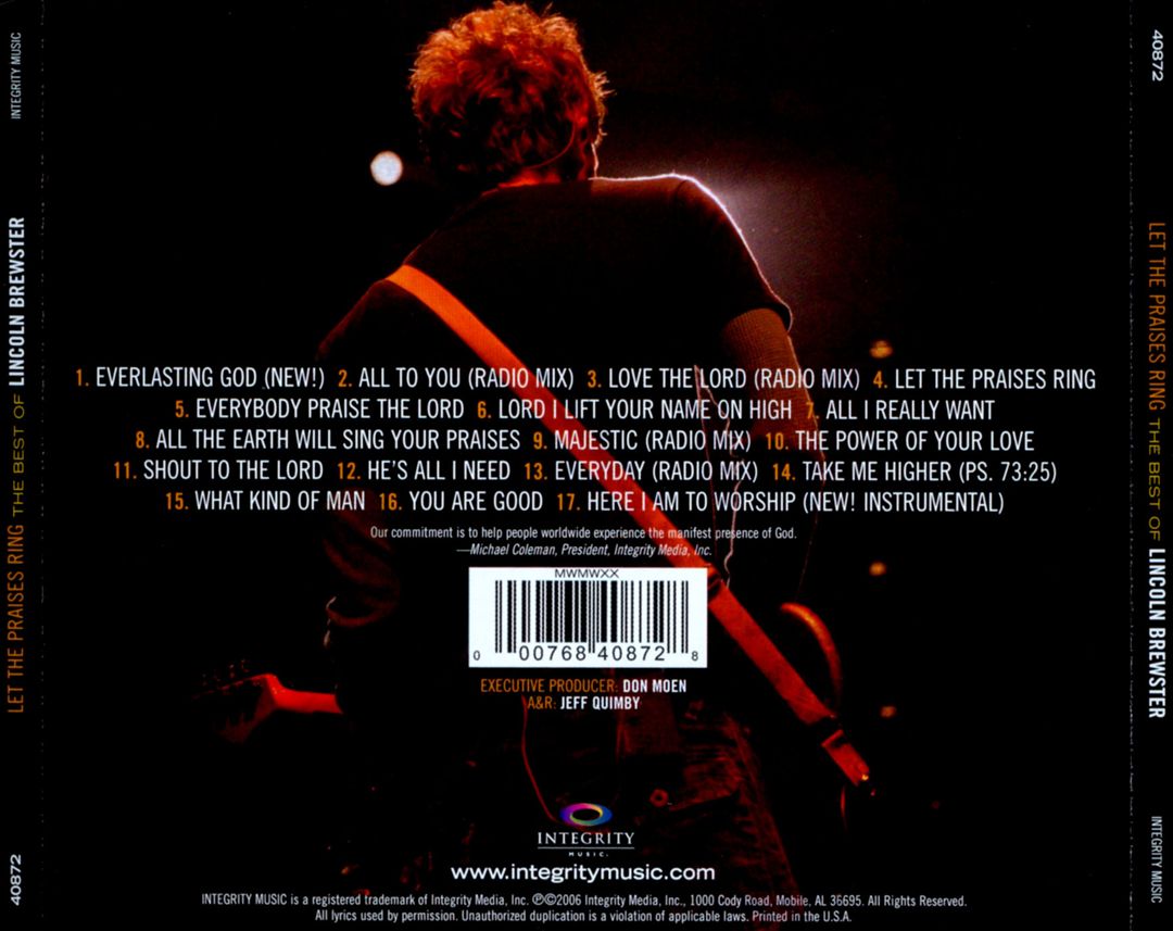 Let the Praises Ring: The Best Worship Songs of Lincoln Brewster cover art