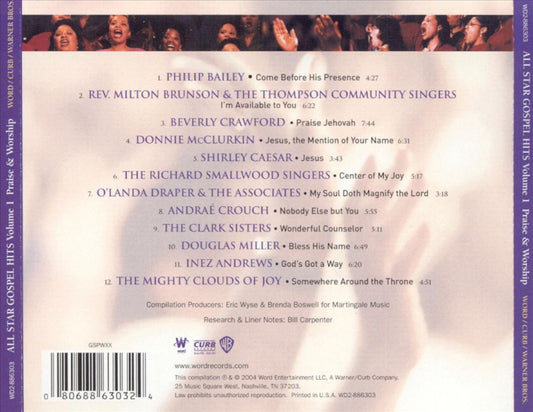 All Star Gospel Hits, Vol. 1: Praise and Worship cover art