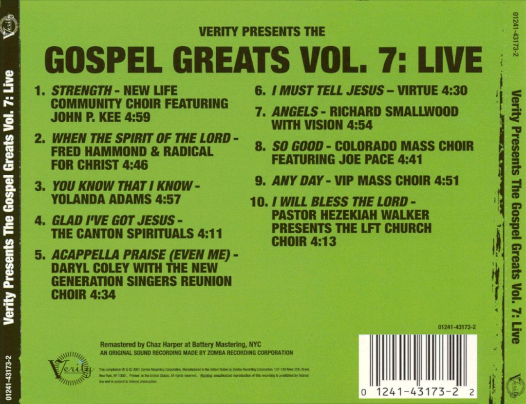Gospel Greats, Vol. 7: Verity Live cover art