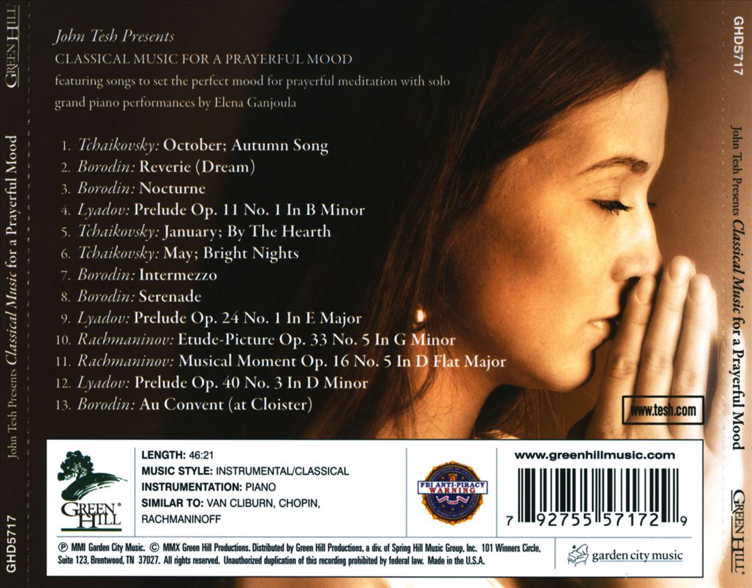 John Tesh Presents Classical Music For a Prayerful Mood cover art