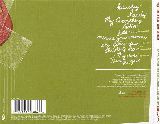 Wright or Wrong These Songs Are Paul's cover art