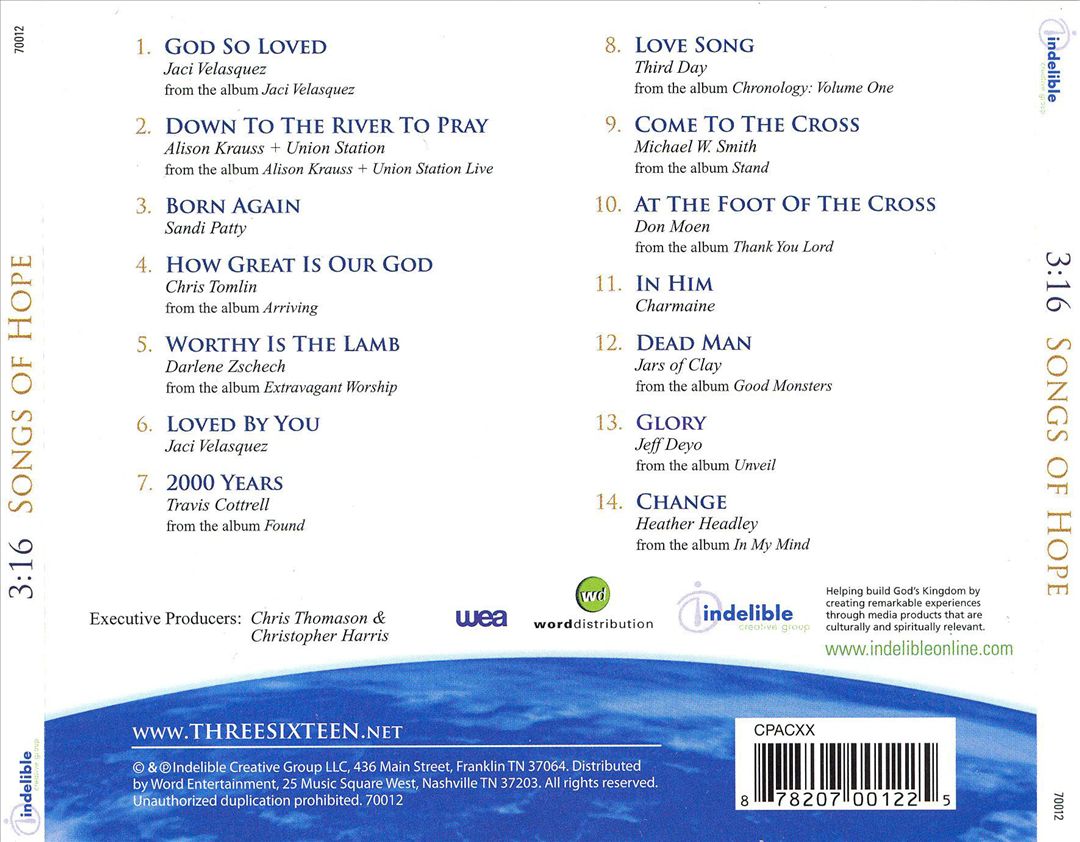 Max Lucado: 3:16 Songs Of Hope cover art