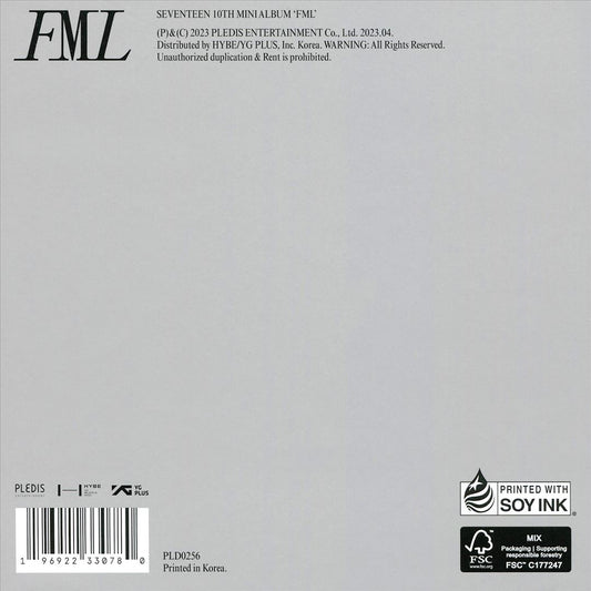 SEVENTEEN 10th Mini Album 'FML' [Faded Mono Life] cover art