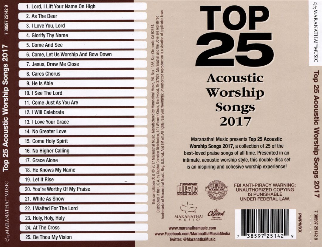 Top 25 Acoustic Worship Songs 2017 cover art