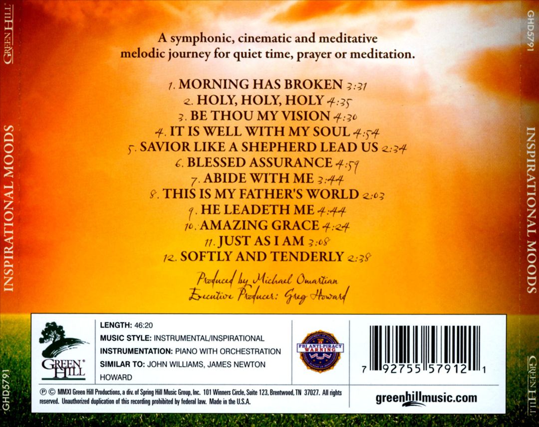 Inspirational Moods: Inspiring Hymns Featuring Piano and Orchestra cover art