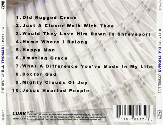 Best of B.J. Thomas Gospel: Live cover art