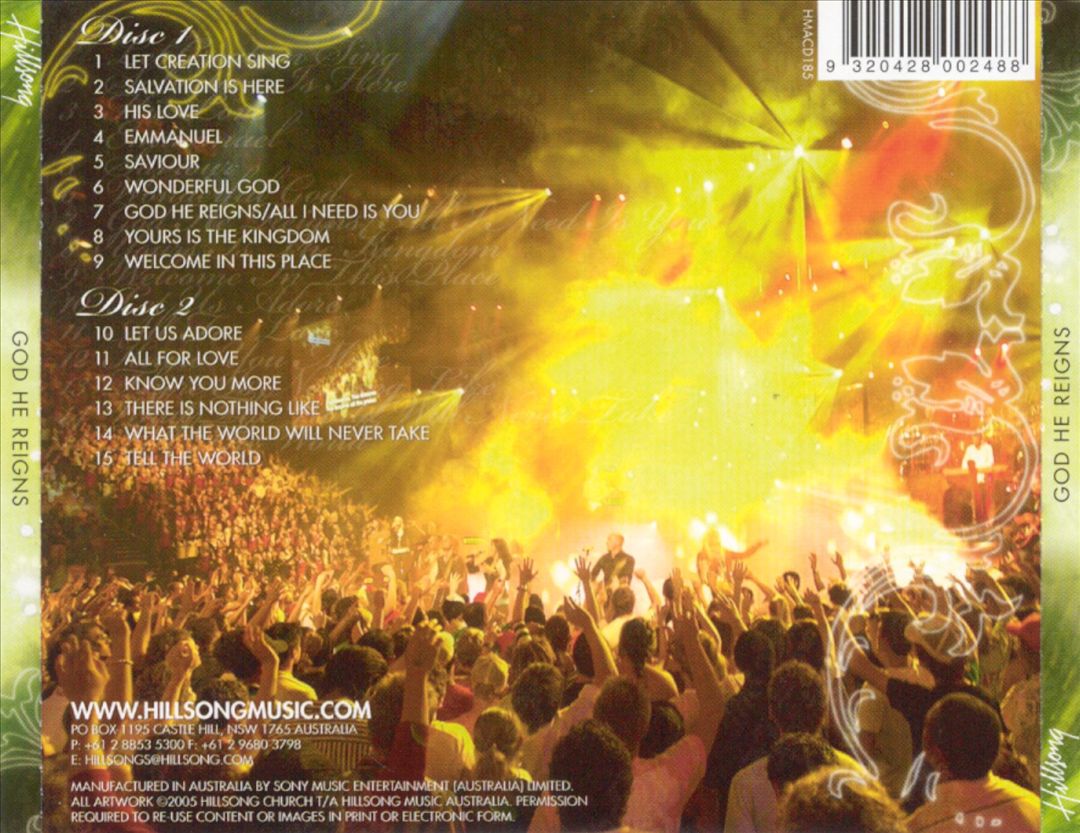 God He Reigns: Live Worship from Hillsong Church [Australia 2 CD] cover art