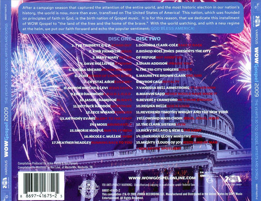 WOW Gospel 2009 cover art