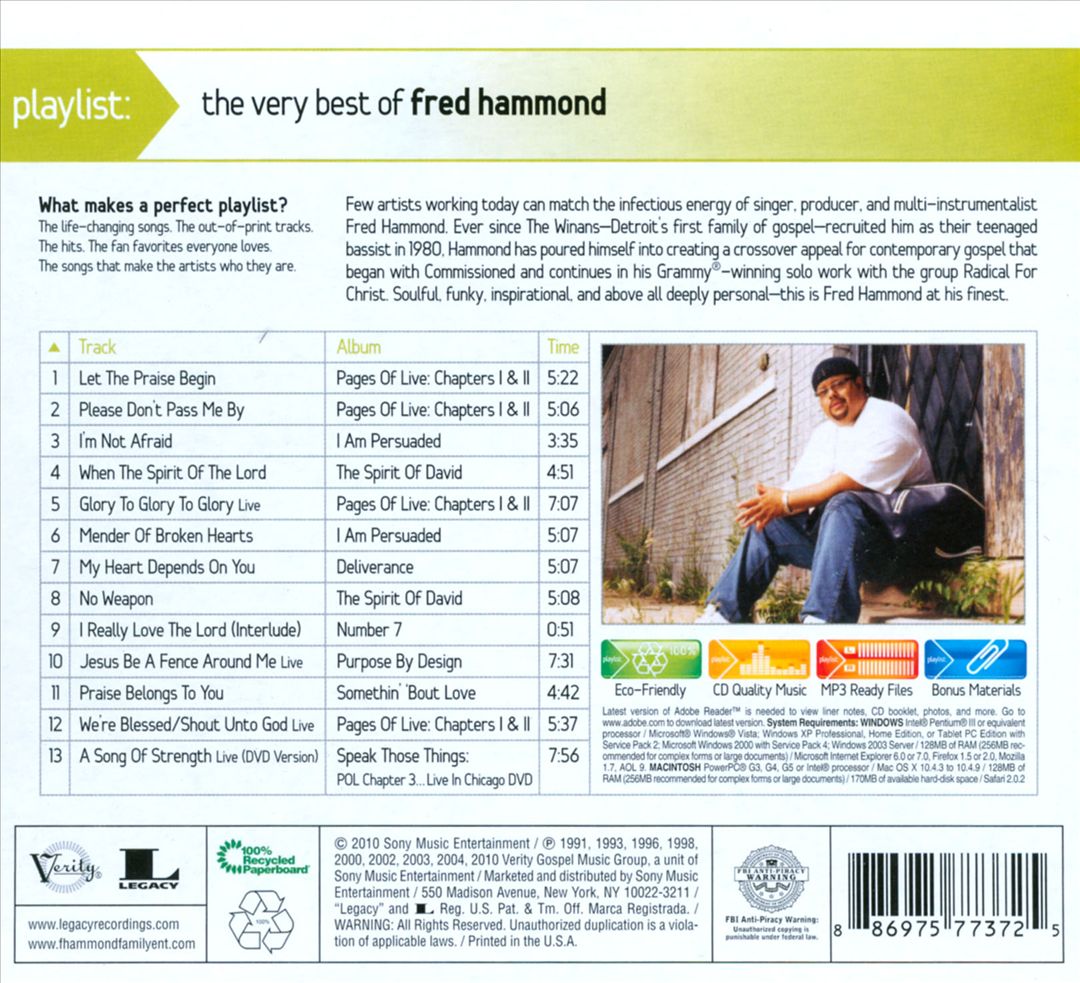Playlist: The Very Best of Fred Hammond cover art