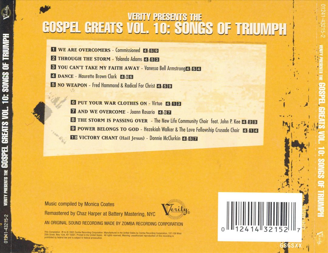 Gospel Greats, Vol. 10: Songs of Triumph cover art
